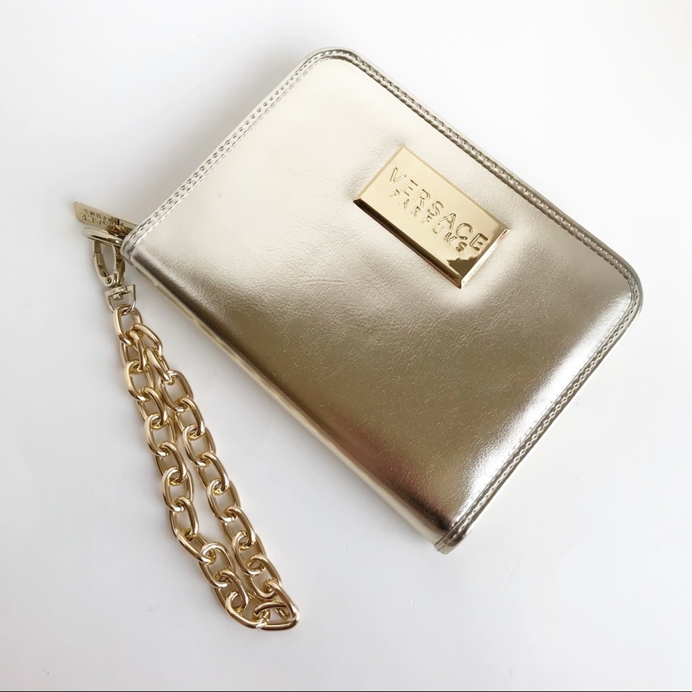 Versace Parfums Perfume Gold Wallet Clutch Chain